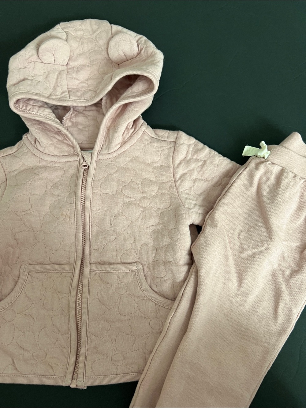 Carter's Pink Quilted Hoodie and Jogger Set